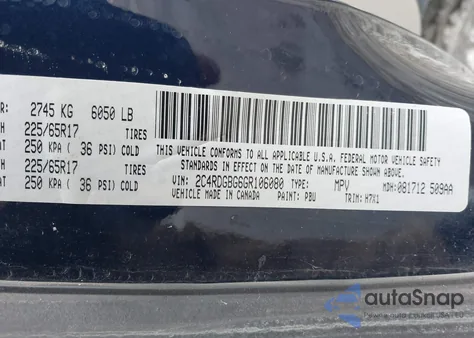 2016 Dodge Grand Caravan Se z USA, uszkodzony, nr VIN 2C4RDGBG6GR106080